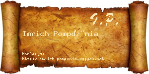 Imrich Pompónia névjegykártya